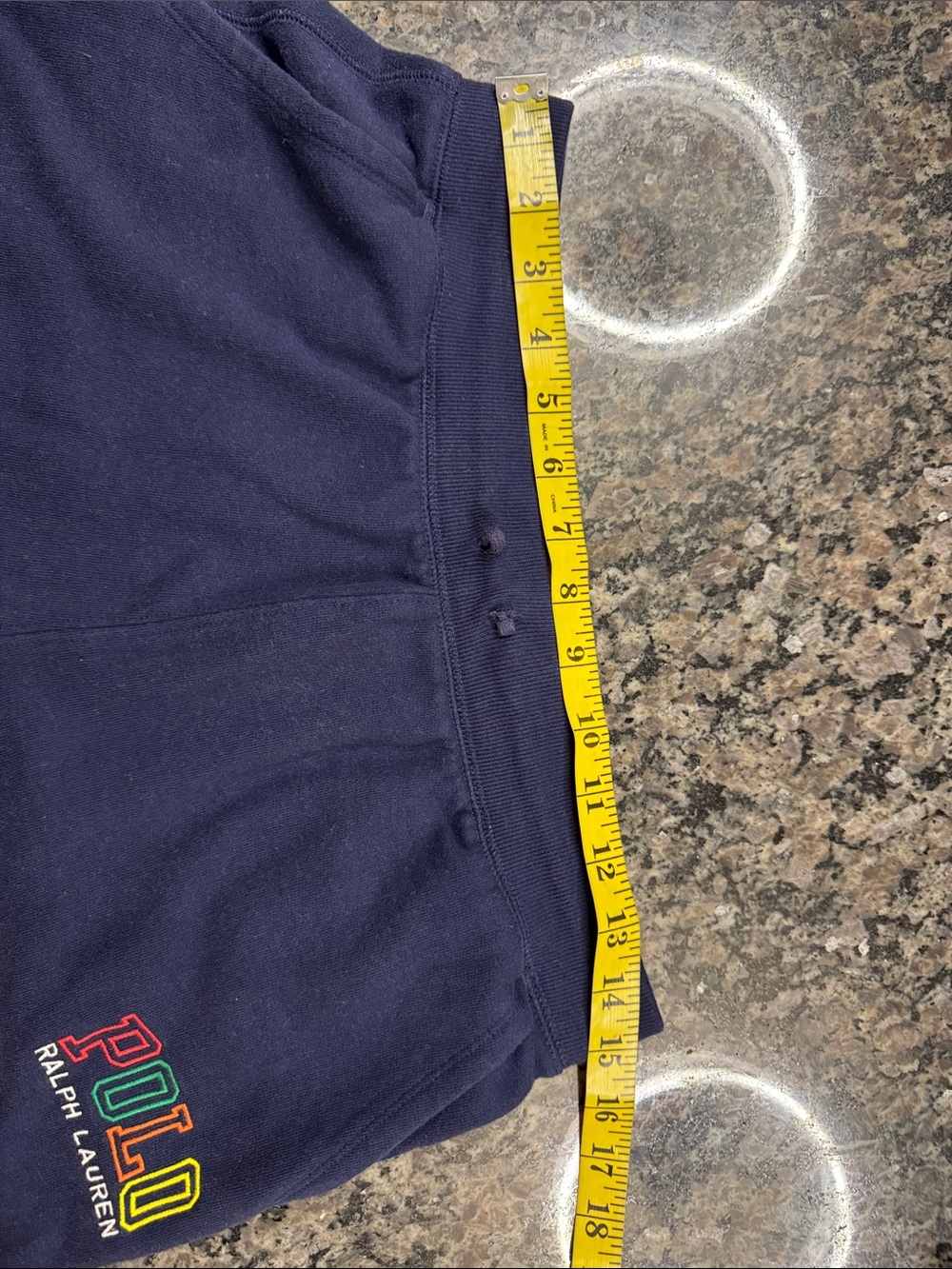 Polo by Ralph Lauren Navy Sweat Shorts with Multicolor Logo EUC XL - Picture 7 of 11